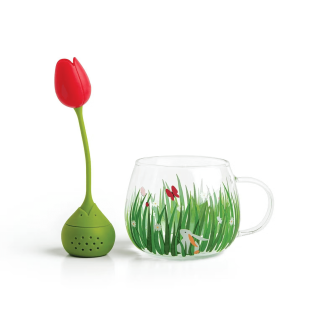 Mug à infusion en porcelaine avec filtre en inox - Fleur de Vie or